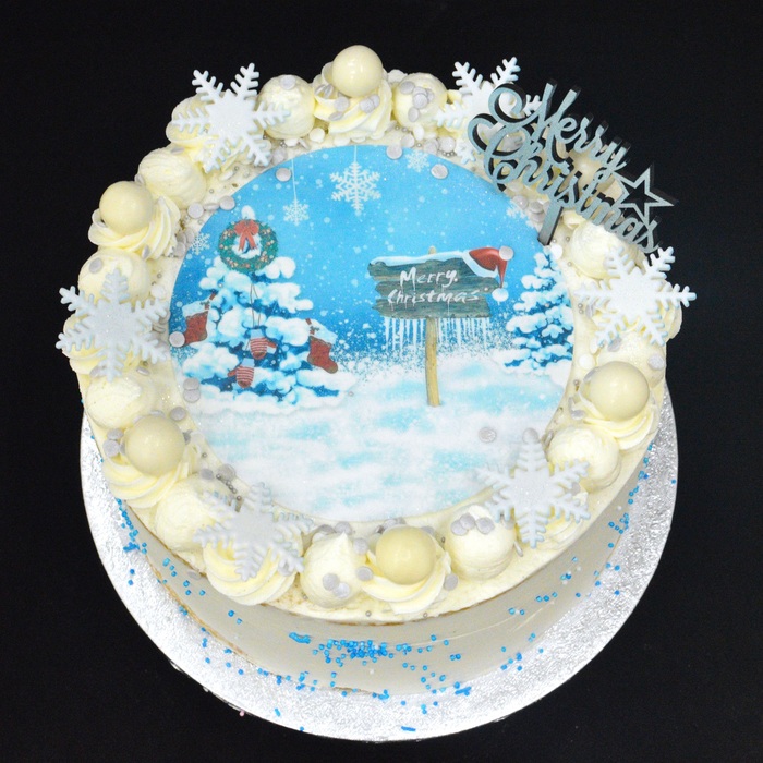 Feest Cakes met foto of afbeeldingCAKE - Christmas Snow