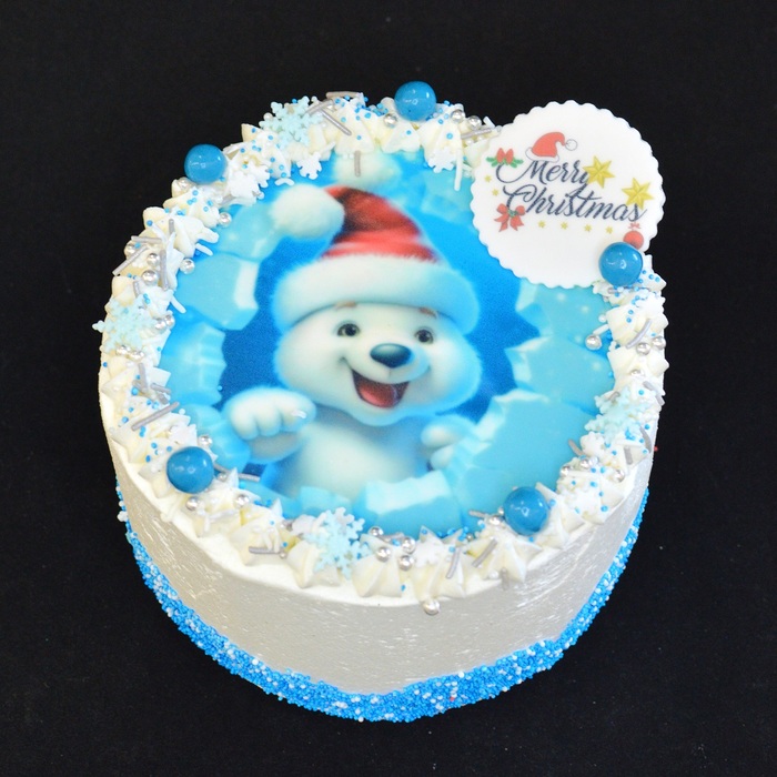 Feest Cakes met foto of afbeeldingCHRISTMAS CAKE - Snowbear