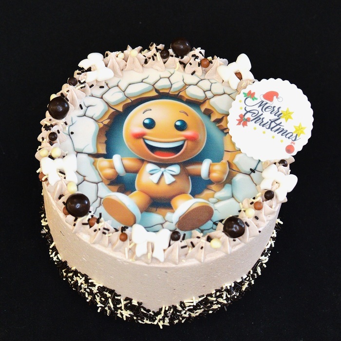 Feest Cakes met foto of afbeeldingCHRISTMAS CAKE - Gingerbreadman